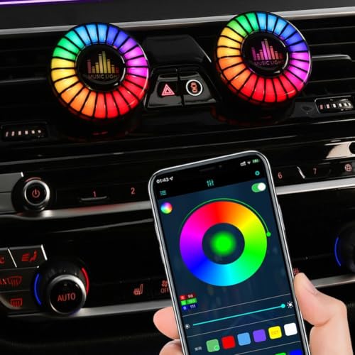 Sound Reactive RGB Pickup Lamp, Voice Activated LED Rhythm Light With Aromatherapy Air Vent Clip, USB Powered, Black For Vehicles(West afternoon tea) - size: West afternoon tea