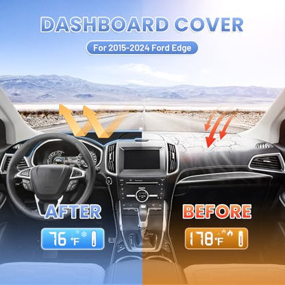 Sunsdrew Dash Cover for 2015-2026 Ford Edge Dashboard Cover Mat - size: 15+Ford Edge Dash Cover