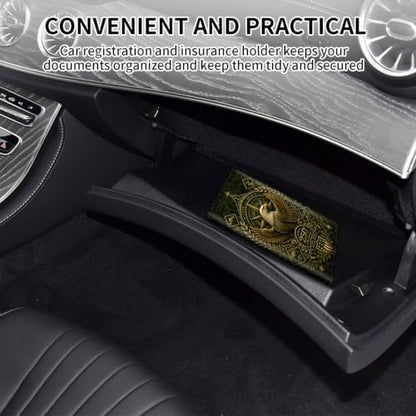 Car Registration and Insurance Card Holder Wallet, Bald Eagle USA 250th Vehicle Document Organizer for Glove Box, Auto License & ID Card Holder Case, Slim Multi-Slot Car Paper Organizer - color: Bald Eagle USA 250th