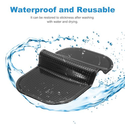 HARFINGTON 7pcs Car Dashboard Anti-Slip Mat 5.5" x 3" Universal Sticky Dash Pad Washable Reusable Car Non-Slip Mats for Phone Keys Sunglasses Electronic Devices, Transparent - color: Transparent