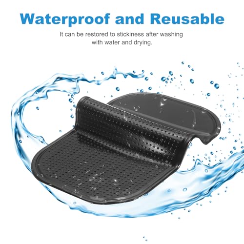 HARFINGTON 7pcs Car Dashboard Anti-Slip Mat 5.5" x 3" Universal Sticky Dash Pad Washable Reusable Car Non-Slip Mats for Phone Keys Sunglasses Electronic Devices, Blue - color: Blue
