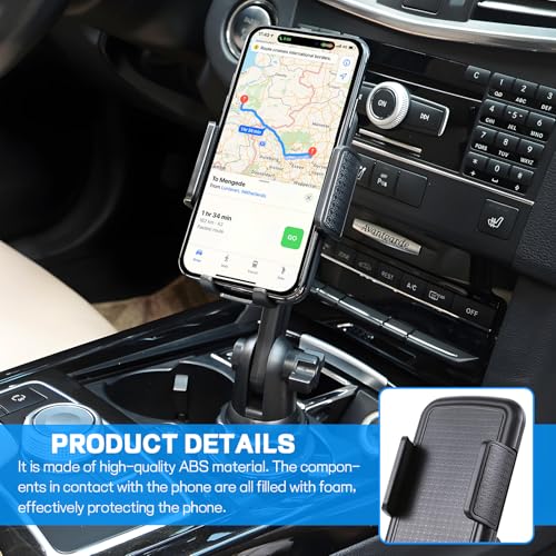 wuyaoyao Car Cup Phone Holder, Long Neck Cup Phone Cradle Holder for Cars, 360° Rotatable & Adjustable, No Shaking Gooseneck Phones Mount for All Smartphones, Universal Car Accessories