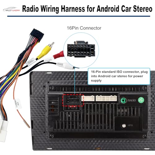 16Pin ISO Aftermarket Radio Harness Adapter for Subaru Forester 2008-2011 with Audio Input SWC, 16Pin Android Car Stereo Wiring Harness with Subwoofer Input for Forester