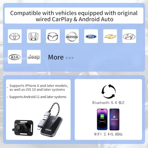 Baby Car Camera with Wireless CarPlay & Android Auto Adapter
