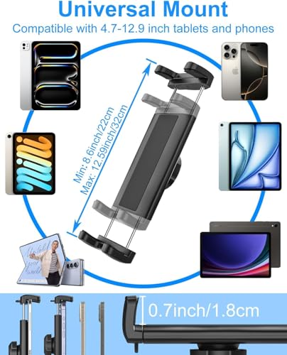 Tablet Holder for Car Dashboard Windshield, [Super Suction Cup] for iPad Car Mount, Truck Heavy Duty Tablet Mount for iPad Pro 12.9 Air Mini, Galaxy Tab, All 4-12.9" Tablets and Phones