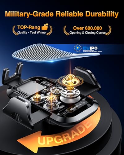 VANMASS 2026 Phone Holders for Your Car Ultimate Military-Grade Car Phone Holder Mount【Patent & Safety Certs】Upgraded Shockproof Truck Air Vent Phone Mount for iPhone 17 Pro Max 16 15 Samsung Android - color: Black