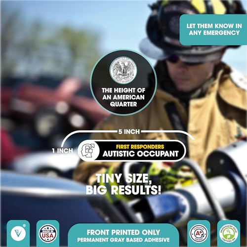 Autistic Occupant Car Sticker | 2 Pack Autism Awareness Accessories | Child Safety Decal, Bumper Car Sign | 5x1 inches Permanent Glossy Vinyl | Autistic Occupant on Board Small Sign (New Yellow) - color: New Yellow