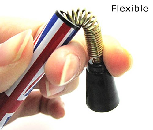iJDMTOY 3-Inch Black/White Union Jack Theme Short Antenna Compatible with Mini Cooper (All Models) & More Other Cars - color: Black/White