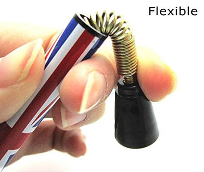iJDMTOY 3-Inch Black/White Union Jack Theme Short Antenna Compatible with Mini Cooper (All Models) & More Other Cars - color: Black/White