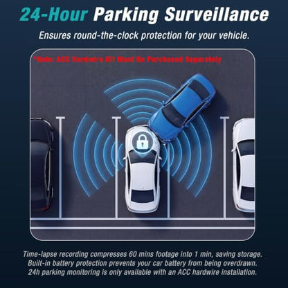 4 Channel 360° Dash Cam Front and Rear Inside with 5GHz WiFi 64GB Card