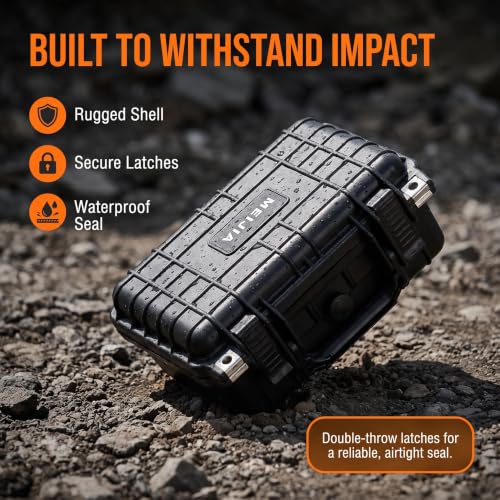MEIJIA Portable All Weather IP67 Waterproof Protective Case,Hard Camera Case,Dry Case with Customizable Foam,Fit Use Of Drones,Camera,Equipments,10.62 x9.68x4.87inches - color: Elegant Black
