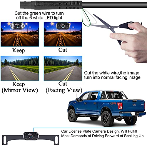 15-Minute Easy to Install Backup Camera: Plug-Play 15FT Clear Night Vision - size: 4.3" Monitor with Camera