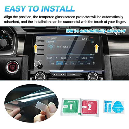 Autorder Custom Fit for Screen Protector 2019-2021 Honda Civic LX EX Touring Si EX-L 4 Buttons Tempered Glass 9H Navigation Touchscreen Protective Film - size: 2019-2021 Civic