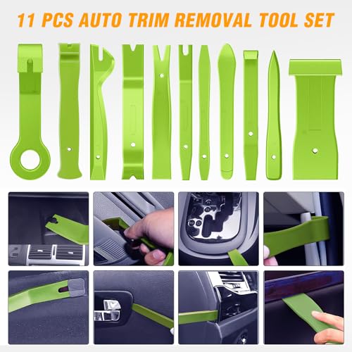 GOOACC 11PCS Auto Trim Removal Tool Kit Green - color: 11pcs Trim Removal Tool Green