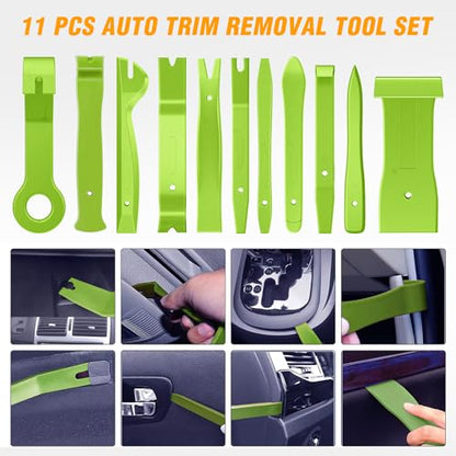 GOOACC 11PCS Auto Trim Removal Tool Kit Green - color: 11pcs Trim Removal Tool Green