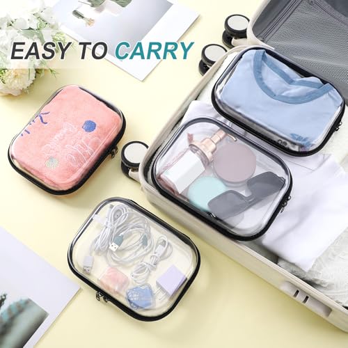 Sanwuta 6 Clear Hard Zipper Case, Black, 7.87 x 5.9 x 2 Inch - color: Black, size: 7.87 x 5.9 x 2 Inch