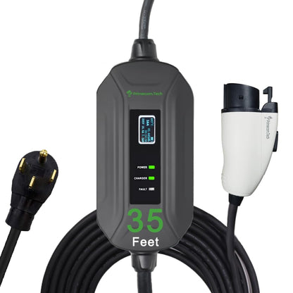 PRIMECOM Level 2 Electric Vehicle (EV) Charger (220V / 240Volt, 16Amp) Portable EVSE Smart Electric Car Charger, 30', 40', and 50 Feet Lengths (NEMA 14-50P, 35 Feet) - color: 14-50P, size: 35 Feet