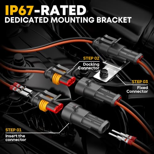 Waterproof Automotive Electrical Connectors Crimping Tool Kit, 1/2/3/4 Pin Waterproof Plugs, Ratchet Crimper for 24–14 AWG Wires, Includes Removal Tools for Car, Truck, RV, Boat Wiring Harness