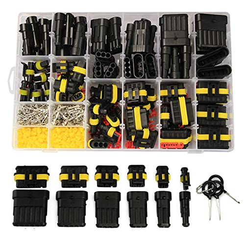 798Pcs 50 Kits Waterproof Automotive Electrical Connector Terminals 1/2/3/4/5/6 Male&Female Pin Automotive Wire Connectors Kit for Car Motorcycle Marine 22-16 AWG