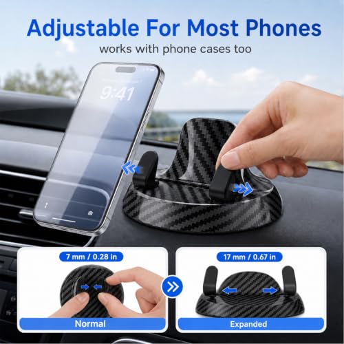 Anti Slip Mat for Car Dashboard,Dash Mat,Multi-Functional Support Anti-Slip Pad,3 in 1 Dashboard Grip Pads for Phones,Support Anti Slip Pad for Phones Sunglasses Keys Gadgets(Carbon Fiber)