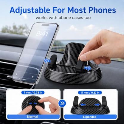 Anti Slip Mat for Car Dashboard,Dash Mat,Multi-Functional Support Anti-Slip Pad,3 in 1 Dashboard Grip Pads for Phones,Support Anti Slip Pad for Phones Sunglasses Keys Gadgets(Carbon Fiber)