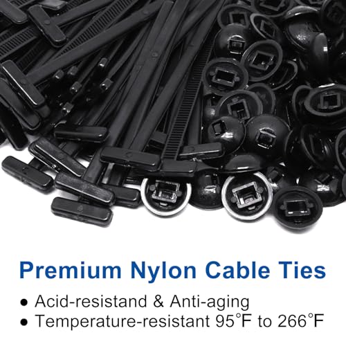 70pcs Nylon Universal Cable Tie Buckle, Self-Locking Heay Duty Nylon Cable Ties Buckle Zip Tie Clips for Cars, zipties Fasteners for Car Auto Fixing Repair - color: 70pcs T-shaped