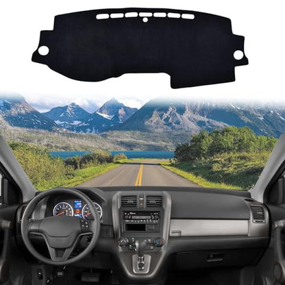 Dashboard Cover Suitable for Honda CR-V 2007 2008 2009 2010 2011 Car Dashboard Cover Sun Visor Mat Non-Slip Polyester Dashboard Accessories (Black) - size: 2007-2011 For Honda CR-V