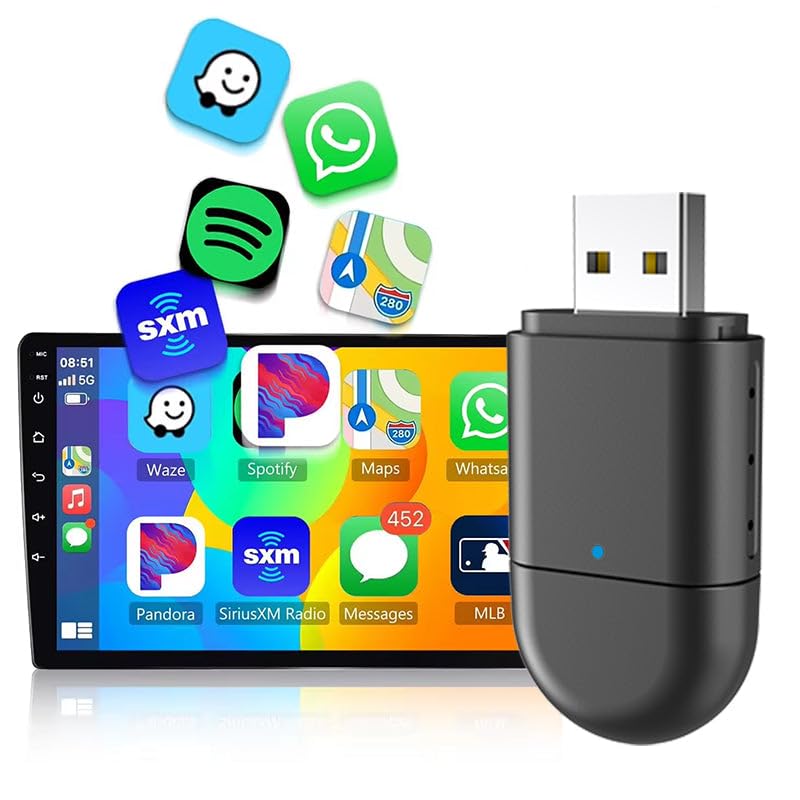 2-in-1 Wireless CarPlay & Android Auto Adapter – Plug & Play USB/Type-C Dongle, Bluetooth 5.4 + 5.8GHz Wi-Fi, Converts Wired CarPlay & Android Auto to Wireless, Fast Stable Connection