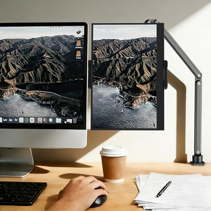 Urmust Portable Monitor Stand 15.6", iPad Stand for Desk - size: 3 Arm Pro-Up to 18.5" Black