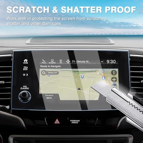 Karltys [Upgrade 2 Pack Screen Protector for 2019-2022 Honda Pilot 8 Inch [No Glare & Fingerprint] for Touchscreen, 9H Tempered Glass Navigation Screen Coverr - size: 8"Honda Pilot 2019-2022