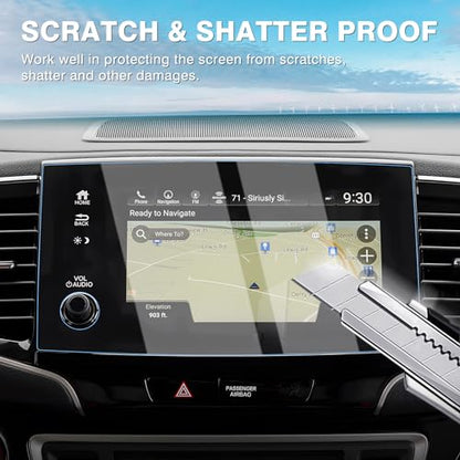 Karltys [Upgrade 2 Pack Screen Protector for 2019-2022 Honda Pilot 8 Inch [No Glare & Fingerprint] for Touchscreen, 9H Tempered Glass Navigation Screen Coverr - size: 8"Honda Pilot 2019-2022