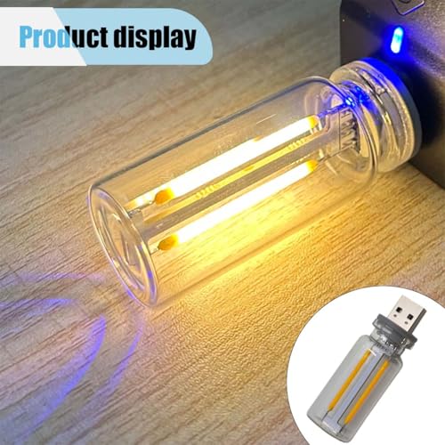 USB LED Car Interior Atmosphere Light, Plug-in USB Automotive Ambient Lighting Retro Car Lamps, Mini LED Car Interface Charging Night Light for Hallway Car Bedroom (Warm Light) - color: Warm light