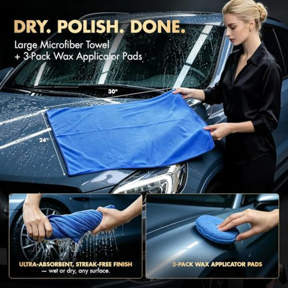 VCANENERGY 29PCS Car Cleaning Kit Interior Detailing for Men Women（Blue） - color: Blue