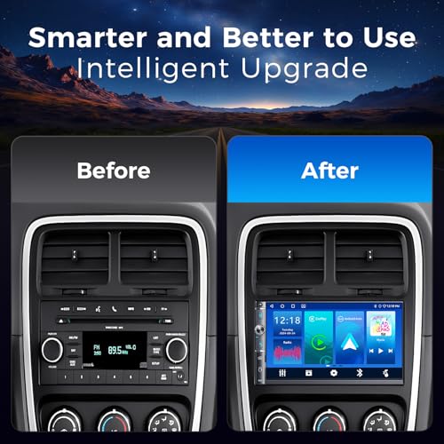 7-Inch Double Din Car Radio Wireless CarPlay and Android Auto - style: Volume knob + 2 physical buttons