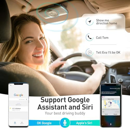 AGPTEK Car Speaker with Bluetooth 5.3, Hands Free Phone Kit for Calls, GPS - color: Gray