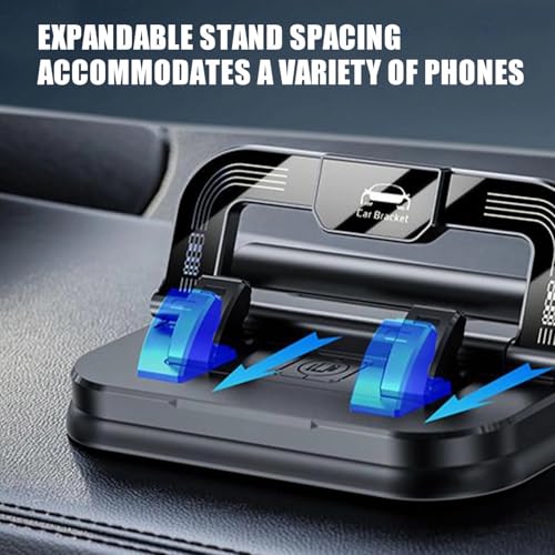 2026 New Car Phone Holder 360 Degree Rotation Suitable for Car Navigation in-Car Dashboard Universal Dashboard Phone Holder 360 Rotatable Dash Cell Phone Holder Dash Mounted Mobile Holder (Black) - color: Black