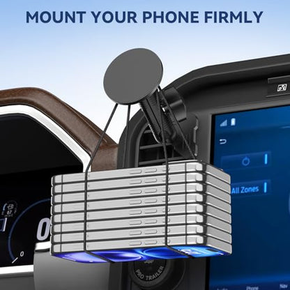 Surfcabin CNC Magnetic Vent Phone Holder for 2021-2026 Ford F150 - style: Compatible with F150 2021-2026 with Metal Arm