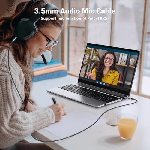 UGREEN 3.5mm Audio Cable, 4-Pole TRRS, Nylon Braided, Hi-Fi Stereo, 3FT - size: 3FT