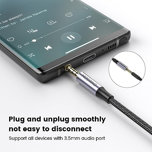 MOSWAG 32.8FT 3.5mm Male to Female Extension Cable with Microphone Stereo - color: Black, size: 32.8 ft
