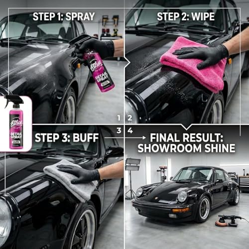 Ethos Car Detail Spray - The Ultimate Quick Car Detailer for Car Shine & Protection - Enhances Gloss, Slickness & Hydrophobic Properties - Detailing Spray - Safe for Paint, Glass & Chrome - size: 16 Fl Oz (Pack of 1)