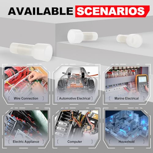 AIRIC 16-14 AWG/Gauge Closed End Crimp Connectors Wire Splice Caps - size: 16-14 AWG(CE2)