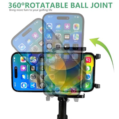 Upgraded Version Golf cart Cup Phone Holder, Universal Adjustable Long Neck Golf Car Phone Mount Cradle Friendly Compatible with iPhone Google and All 4.0-7.0 inches Smartphones, black