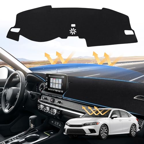 Sunsdrew Civic Dash Cover for 2022-2026 Honda Civic Dashboard Cover Mat - size: 22-26 Civic Dash Cover