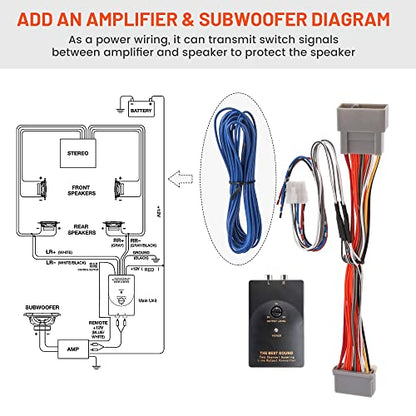 NuIth Add an Amplifier Subwoofer Interface for Honda Civic Accord Acura 2008-2017 RCA 2-Channel Line Out Converter w/Remote Turn on Wiring to Factory Radio Stereo Update Sound System