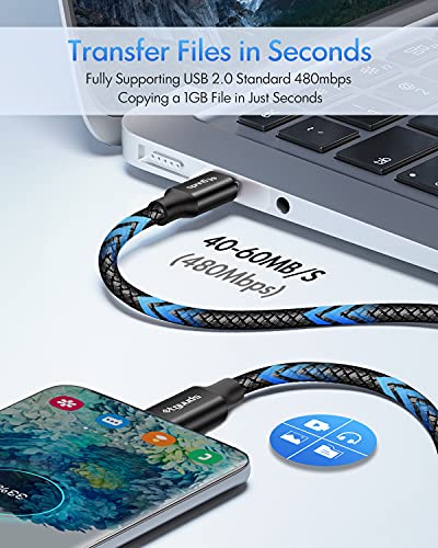 etguuds USB C to USB C Cable 6ft, 2-Pack 60W C to C Cable Fast Charging - color: Black, size: 6ft
