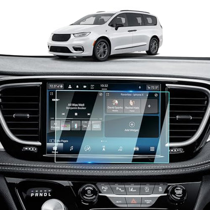 2021-2026 Pacifica Screen Protector For 2021 2022 2023 2024 2026 Chrysler Pacifica (Touring/Touring L/Limited/Pinnacle/Select) 10.1Inch Touchscreen 2026 Pacifica Accessories 9H Tempered Glass [NO Fingerprint&Scratches] - color: Pacifica 2021-2026 10.1"Nav