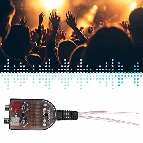 Speaker Level to Line Level Converter, ABS Car Stereo Hight to Low Converter, Adjustable Car Stereo Audio Converters, Transparent Impedance Converters for Cassette Player