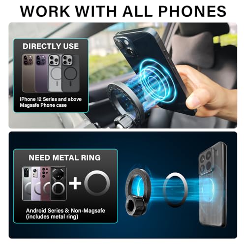 for MagSafe Car Phone Holder for 2022-2025 2026 Toyota Tundra Accessories, 2023-2026 Sequoia Magnetic Phone Holder 360° Cell Phone Mount for Toyota Tundra/Sequoia (14-Inch Screen Fixed Clip) - size: For 2022+Tundra/2023+Sequoia 14-in