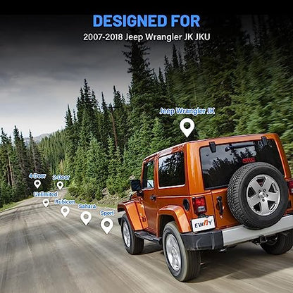 EWAY Classic 3.0 Adjustable Spare Tire Backup Camera for Jeep Wrangler JK JKU Rubicon Sahara Sport Unlimited 2007-2018, Heavy-Duty Metal Housing Rear View Reverse Parking Off-Road Wheel Mount Camera
