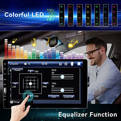 Single Din Car Stereo with Bluetooth 9 Inch HD Touch Screen Car Stereo with Backup Camera + External Microphone + FM MP5 Player Car Audio Receivers Support Mirror Link SWC USB EQ Car Radio